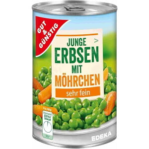 Conserva mazare cu morcovi Gut&Gunstig 800 g